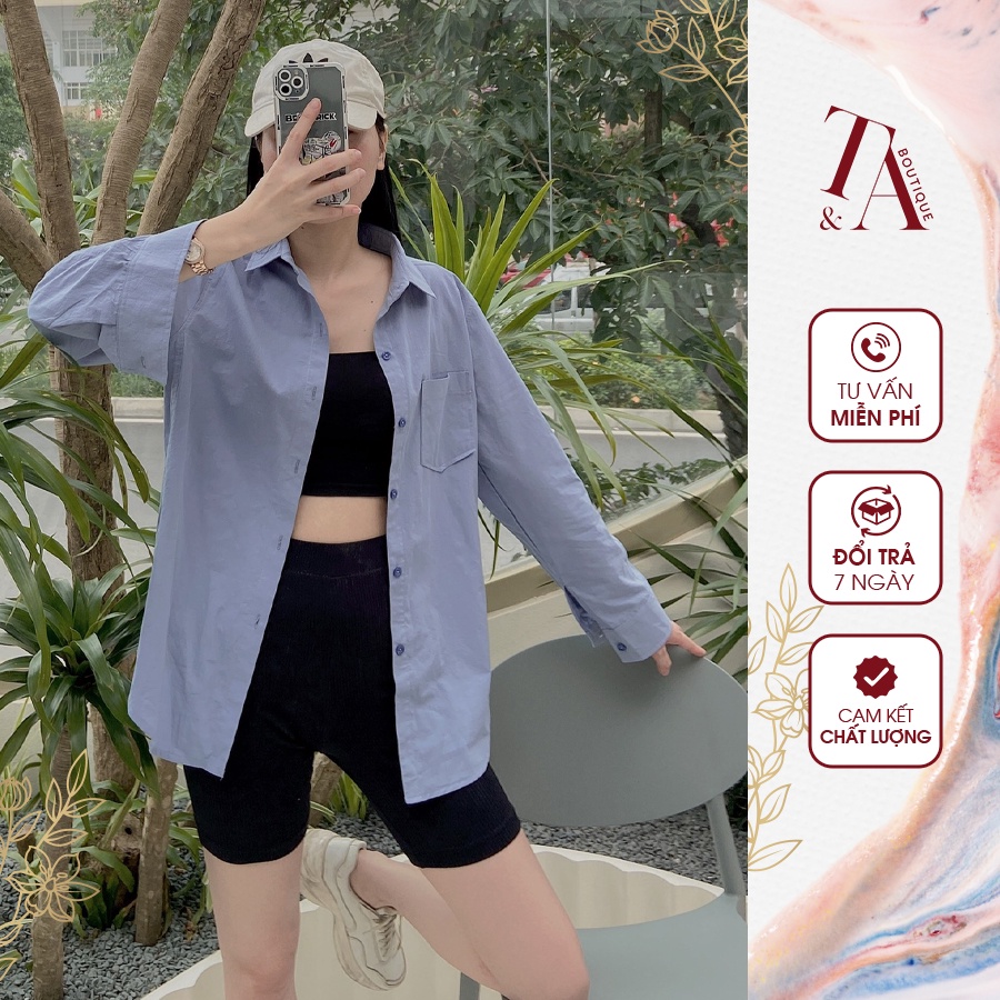 Áo Sơ Mi Nữ Màu Xanh CHIDU Chất Liệu Vải Thô Mềm Cao Cấp Thoáng Mát, Thời Trang - TA004-4 | BigBuy360 - bigbuy360.vn