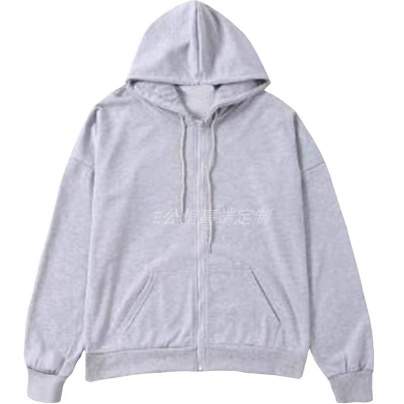 Áo hoodie xám trơn có khoá kéo giống V BTS