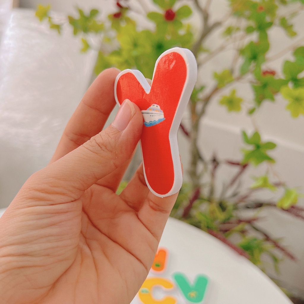 Bộ chữ cái, Bộ số có nam châm dùng cho bảng từ hoặc dán tủ lạnh, sticker cho bé