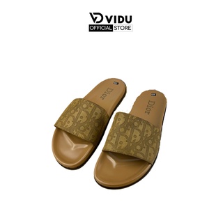 Dép nam thời trang chất liệu da bò nguyên tấm DIOR ViDu 21108 màu vàng bò lạ mắt êm ái chống trơn trượt