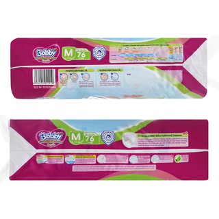 Tã Quần Bobby Siêu Thấm Khô Thoáng Size M76 (Lớp thấm mồ hôi lưng, cho bé 6-11kg)