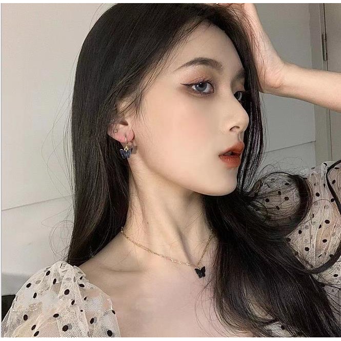1 Pairs Fashion Bông Tai Hình Bướm Nhiều Màu Sắc Ngọt Ngào