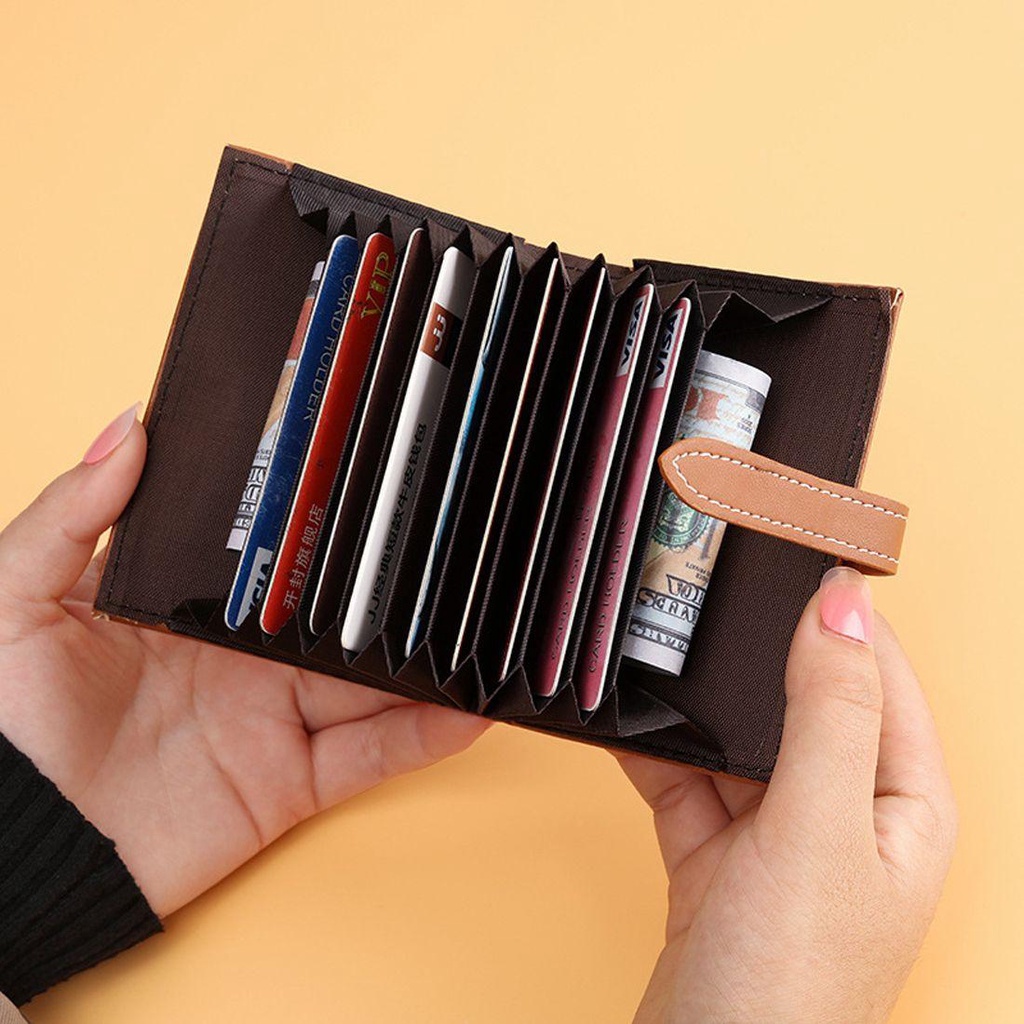 Ví Da PU Ngắn Sức Chứa Lớn Phong Cách Hàn Quốc Cho Nữ