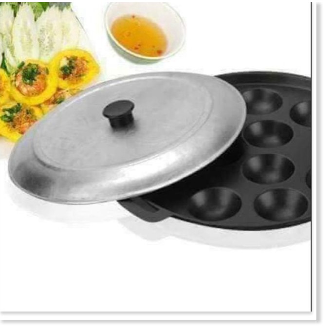Sỉ lẻ Khuôn khọt gang chống dính 8 lỗ THÁI SƠN có nắp
