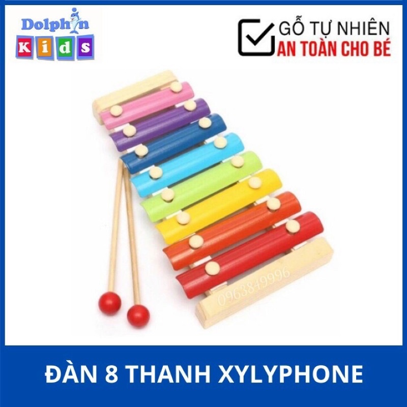 Đàn đồ chơi cho bé - Đàn Gỗ 8 Âm Thanh Phát Triển Khả Năng Cảm Quan, Cảm Thụ, Nhận Biết - Loại 1