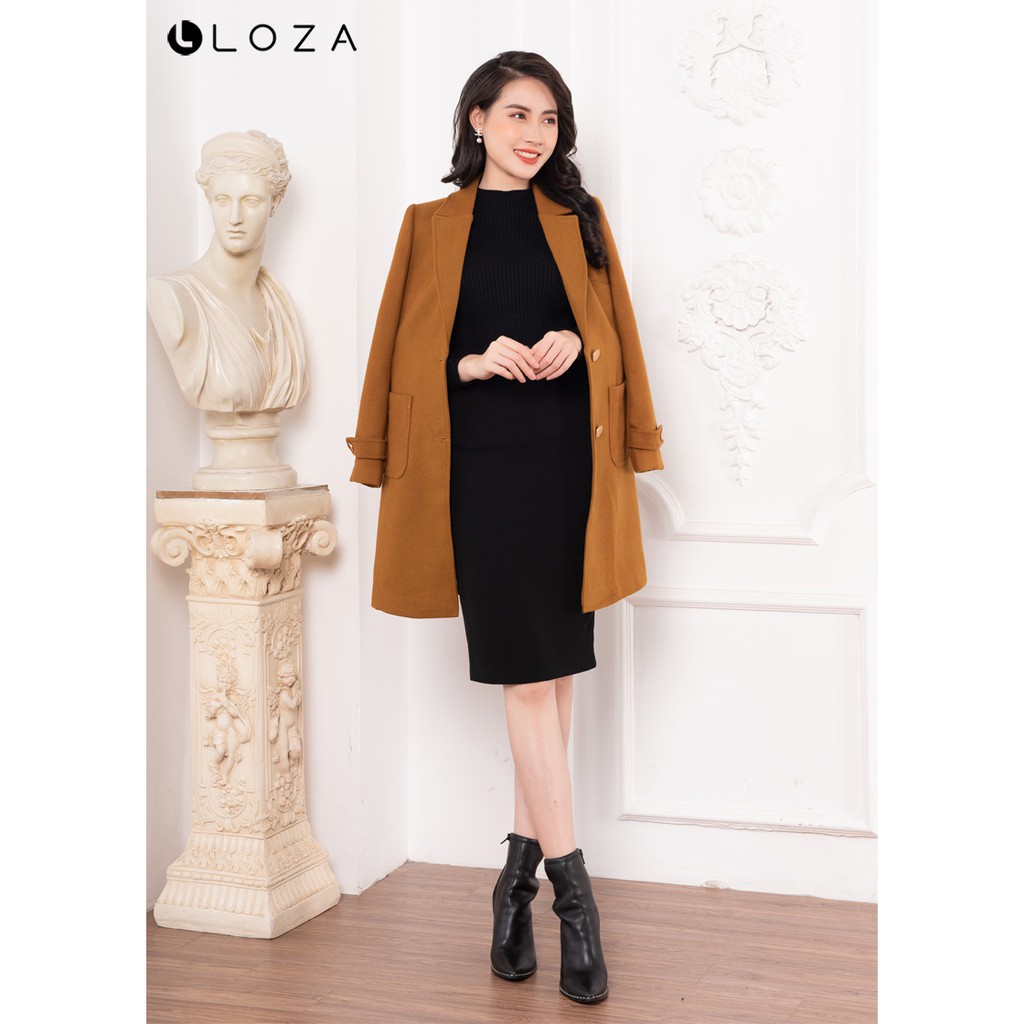 [Mã FASHIONMALLT4 giảm 15% đơn 150k] Áo khoác dạ dáng suông-LOZA LK6030