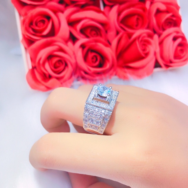 Nhẫn nam cao cấp dát bạch kim mẫu mớ về