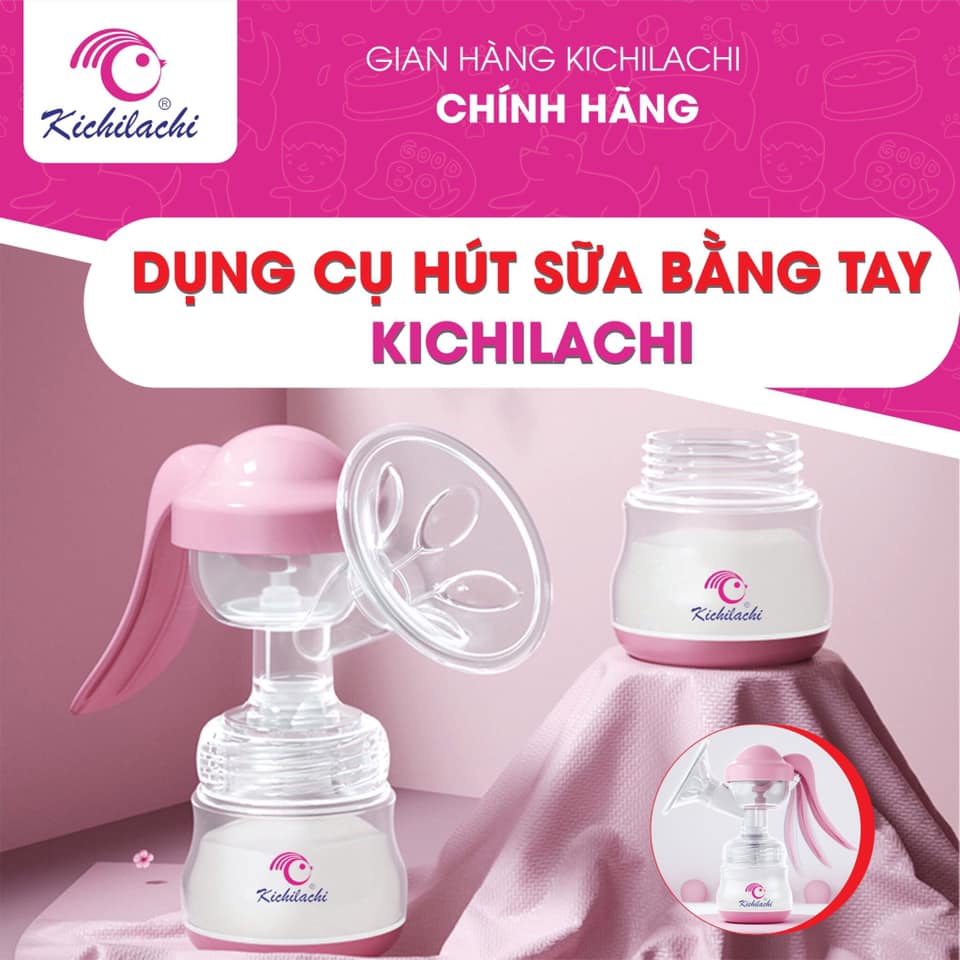 [CHÍNH HÃNG] Máy Hút Sữa Bằng Tay Kichi Phiên Bản Mới Lực Hút Mạnh Tằng Kèm 6 Túi Zip Trữ Sữa