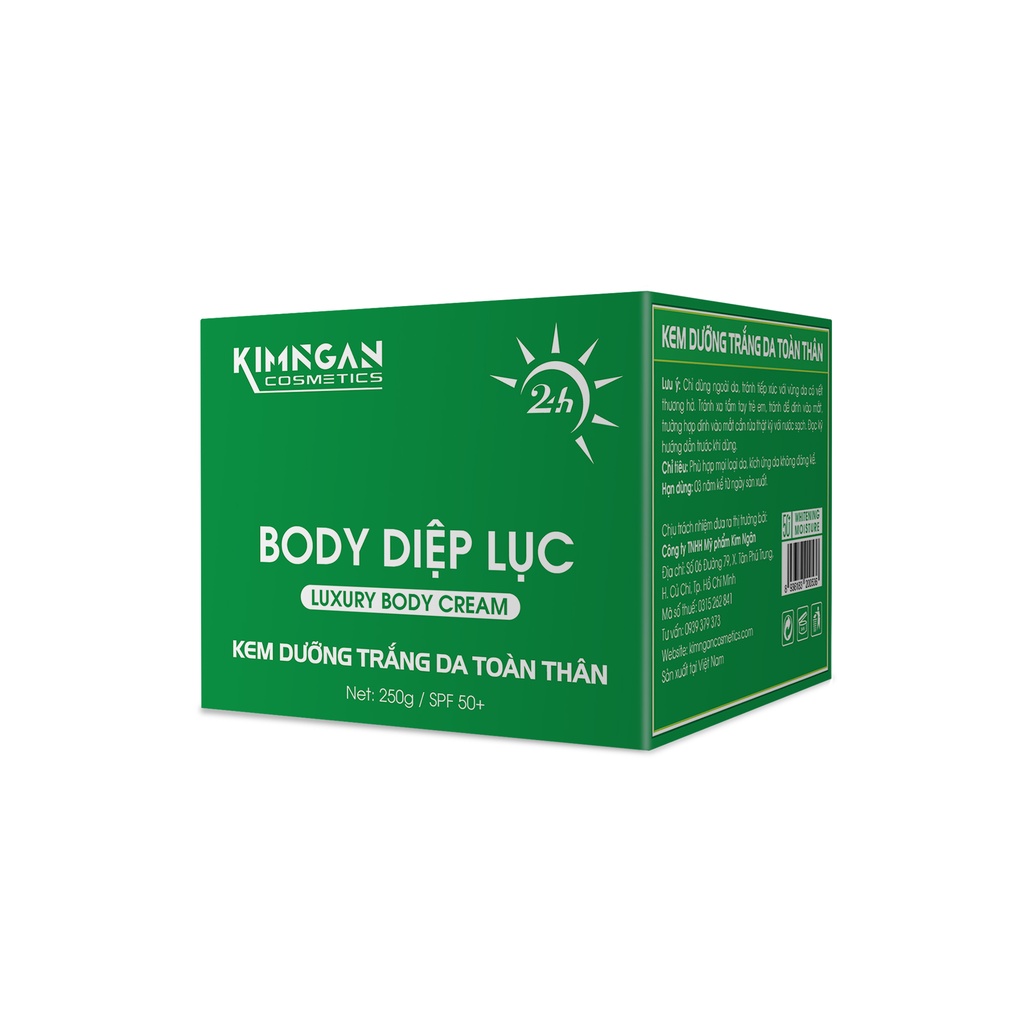 Body Diệp Lục Kem Dưỡng Trắng Da Chống Nắng Toàn Thân (250g) - Kim Ngan Cosmetics