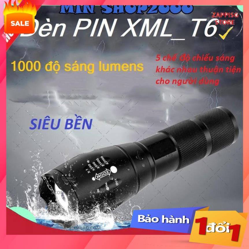 Đèn pin siêu sáng, Đèn PIN XML_T6  - Bảo hành 1 đổi 1 UY TÍN