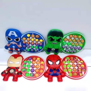 【COD】Push Pop it Yoda Marvel Super Heroes Iron Man Spider-Man Spider-Man Anxiety Relieve Anxiety Push Bubbles Sense Genius Stress Release Toys Decompression Toys【in stock】