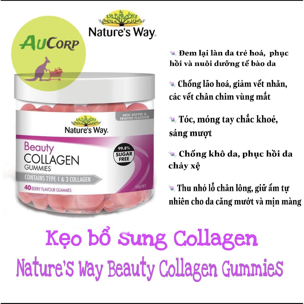 Kẹo dẻo Collagen chống lão hóa, cải thiện làn da - Nature's Way Beauty Collagen 40 Gummies - ÚC - 40 viên | BigBuy360 - bigbuy360.vn