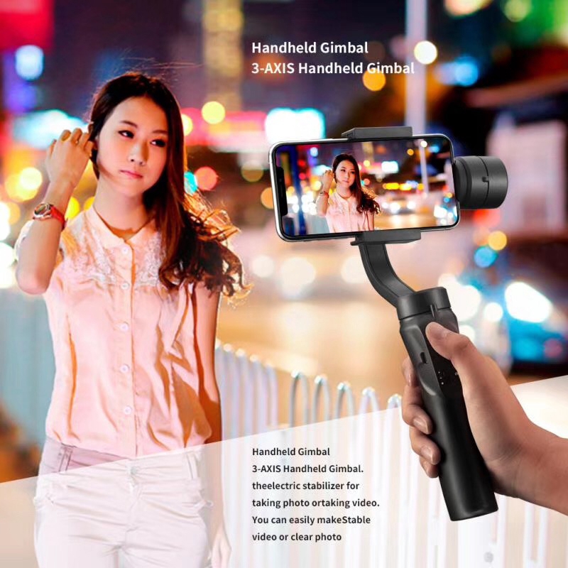 Gimbal chống rung điện thoại cho Android và IOS, 3 trục, xoay 360°, trợ lý chụp ảnh quay phim bảo hành 12 tháng F6