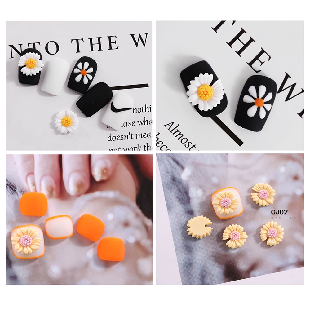 Bộ hoa nhựa resin 3D cho trang trí móng tay nghệ thuật