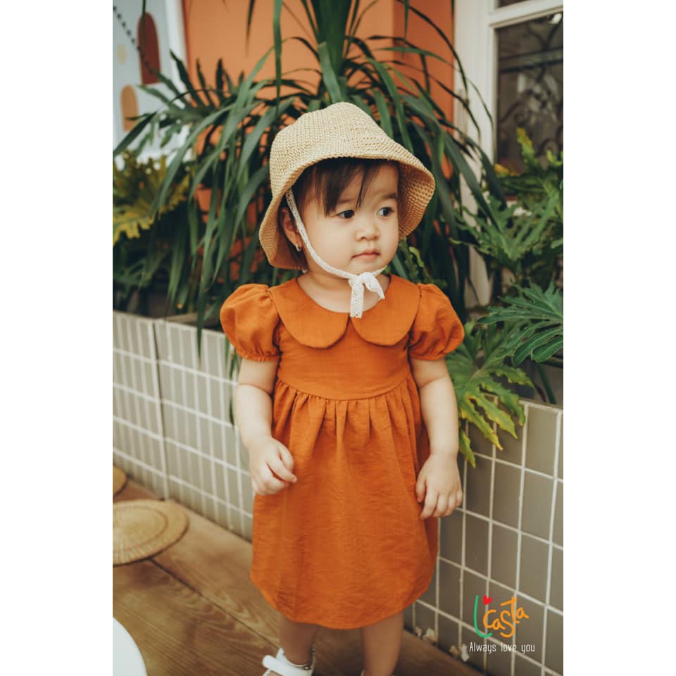 Đầm bé gái thiết kế baby doll cổ sen cx từ 1 đến 5 tuổi L'Casta V5