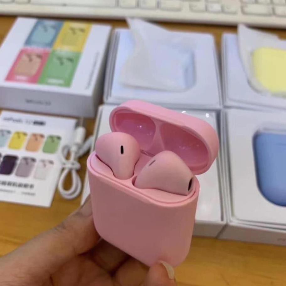 Tai Nghe Bluetooth I12 TWS Không Dây 5.0 Cho Iphone và Android ComBo Mua Kèm Combo Vỏ Bảo Vệ Case Airpods 1/2