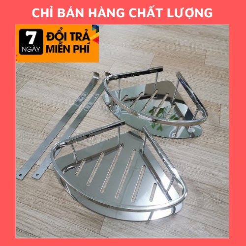 Kệ để đồ phòng tắm gắn tường 2 tầng góc INOX 304