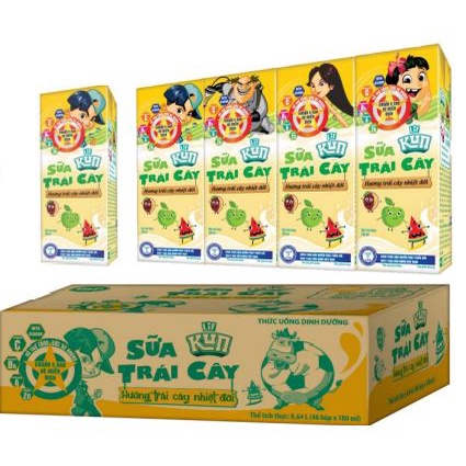 24 Hộp sữa KUN vị trái cây nhiệt đới - cam 110ml