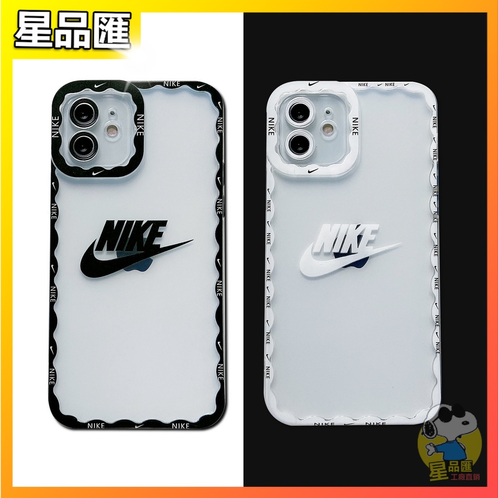 Ốp điện thoại trong suốt chống sốc in hình Nike đơn giản thích hợp cho iPhone 13 11 12 Pro Max XR XS 8plus