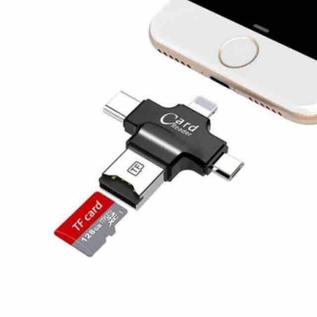 [Mã ELFLASH5 giảm 20K đơn 50K] Đầu đọc thẻ Microsd cho Các Máy Điện Thoại Iphone - Samsung - Android - Pc Otg 4 in 1