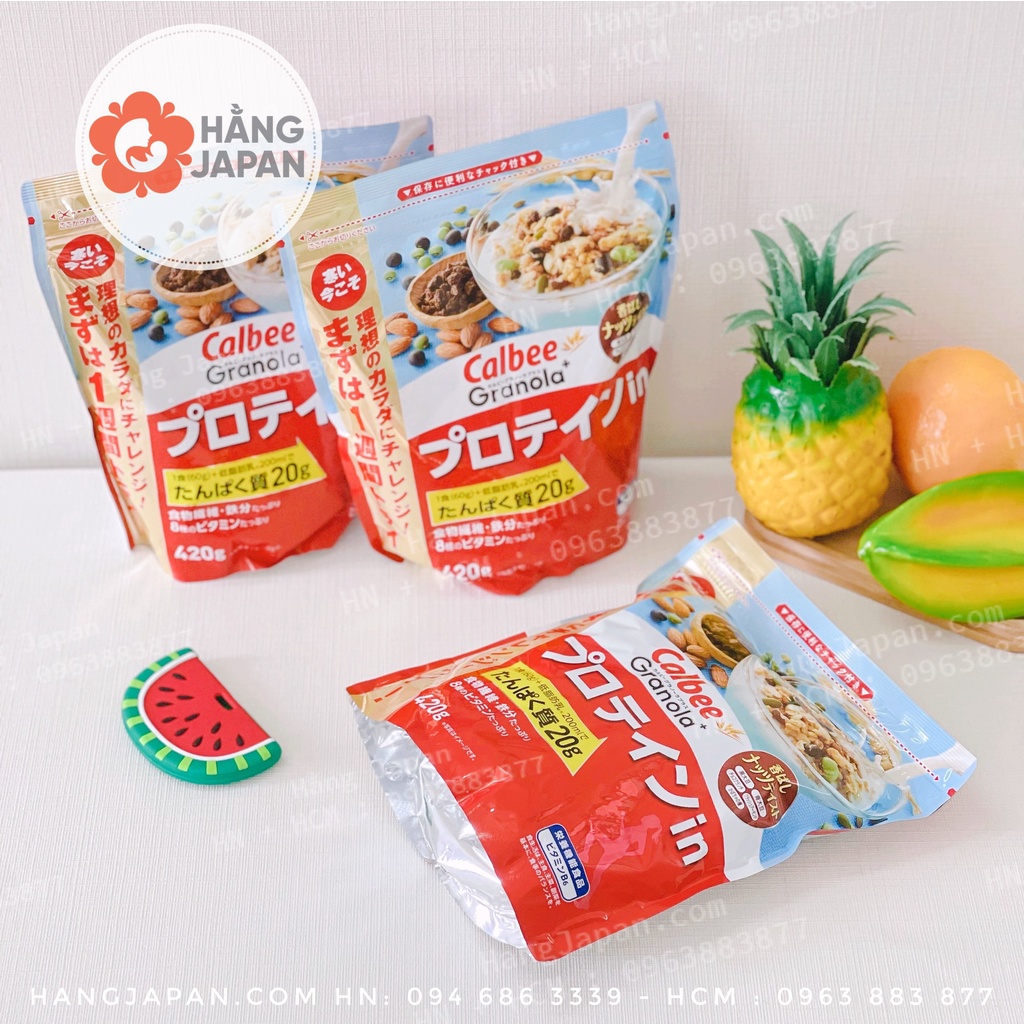 Ngũ cốc Calbee Granola Plus bổ sung Protein 420g nội địa Nhật Bản | 4901330743550