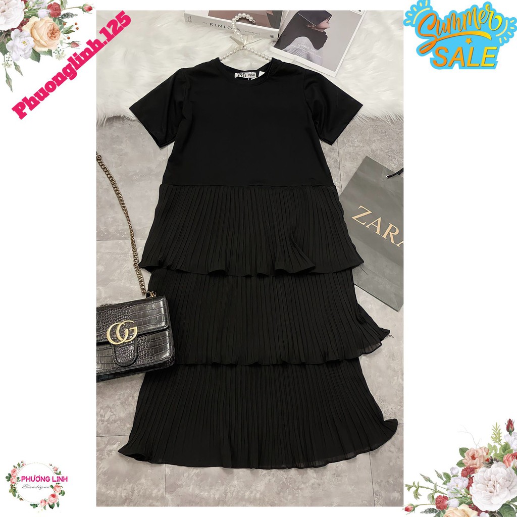 VÁY ĐEN DẬP LY 3 TẦNG CHO NỮ | BigBuy360 - bigbuy360.vn