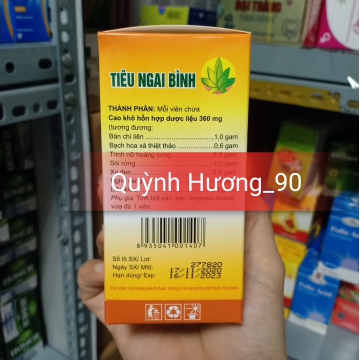 Viên uống TIÊU NGAI BÌNH hộp 60 viên giúp thanh nhiệt tán ứ,nâng cao đề kháng