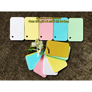 1000 thẻ flashcard trắng 5 màu thái cao cấp bo góc kèm khoen bìa