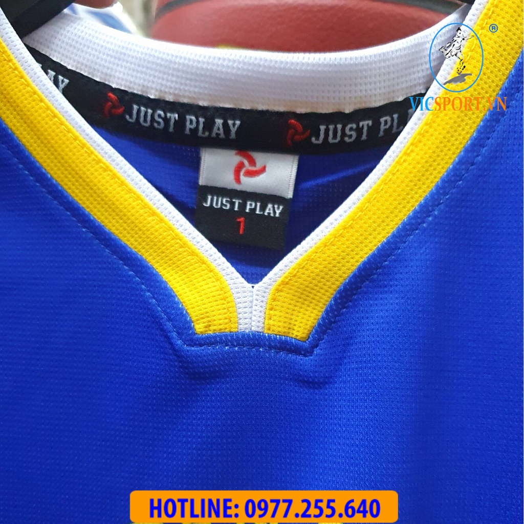 Bộ Quần Áo Bóng Rổ Trẻ Em WARRIORS Màu Xanh - Vicsportvn
