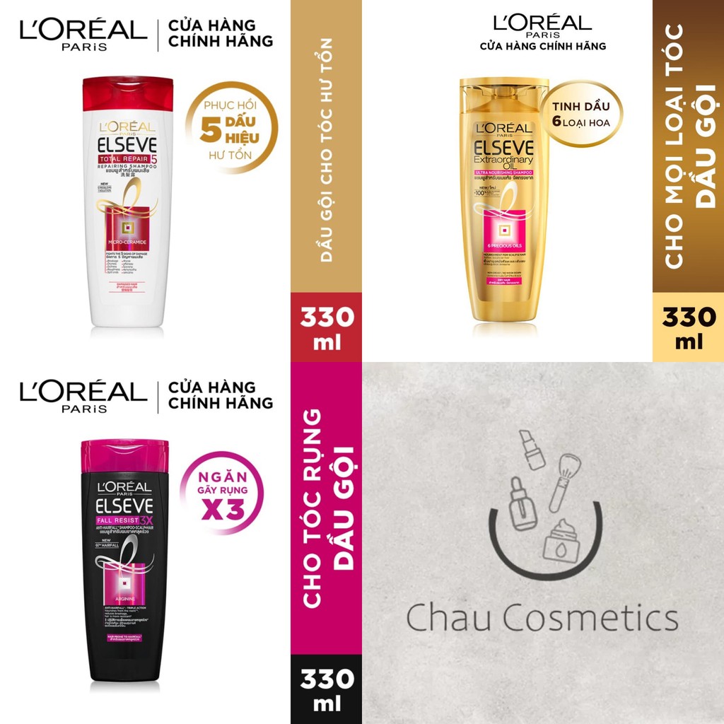 Dầu gội L'oreal Paris Loreal phục hồi tóc, 6 tinh dầu hoa, ngăn rụng tóc, tóc nhuộm