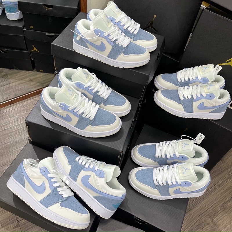 Full bill box+quà tặng🎁Giày thể thao_Jd paris xanh nỉ trắng nam nữ