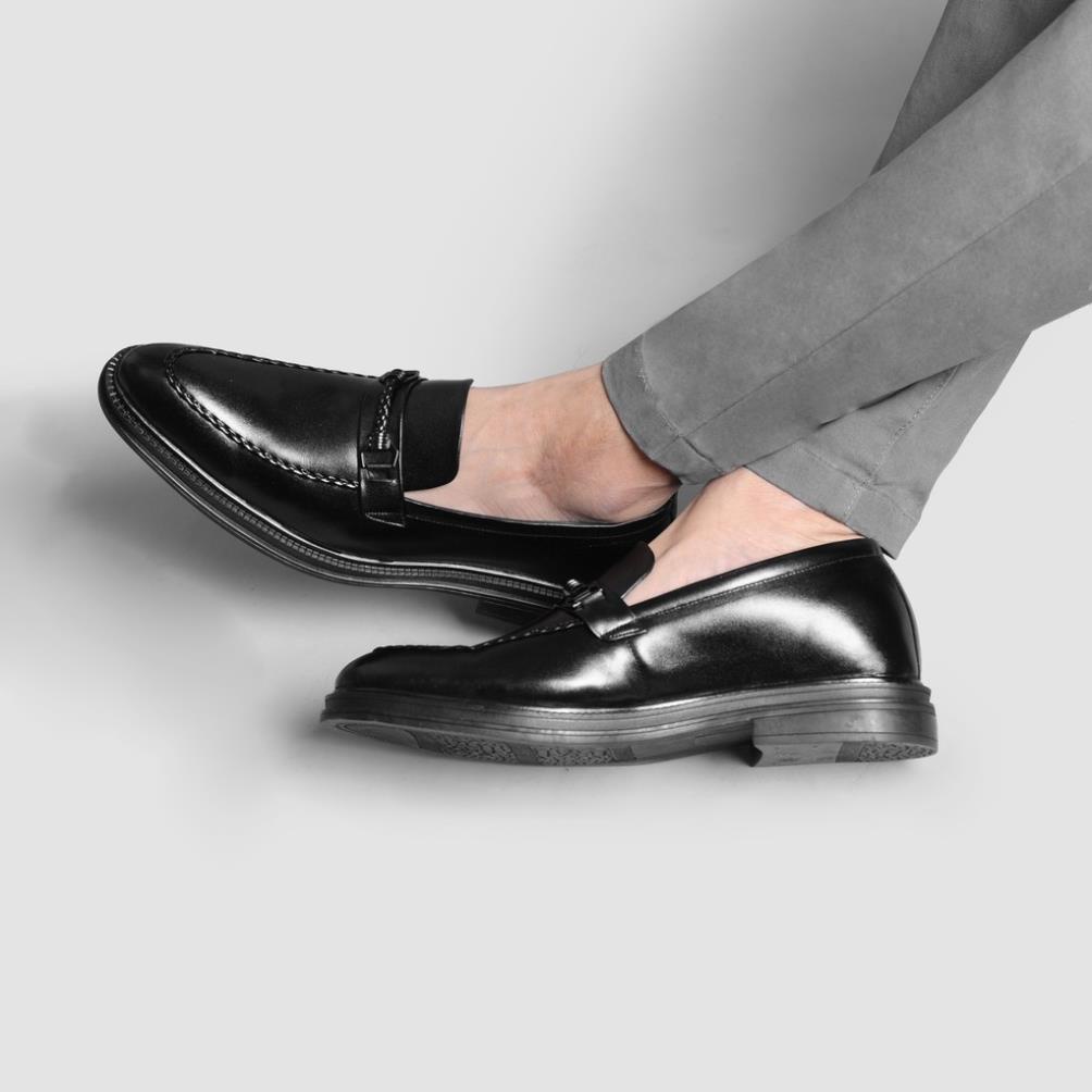 Giày lười công sở SMARTMEN tăng chiều cao màu đen GL-12Đ 👞