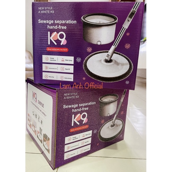 [Mã LIFEHL30K giảm 15% đơn 150K] Bộ cây chổi lau nhà Tách nước Chính hãng Hand MOP K9