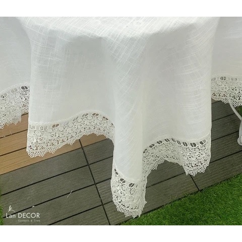 Khăn trải bàn mix ren thiết kế Landecor sang trọng -KR030