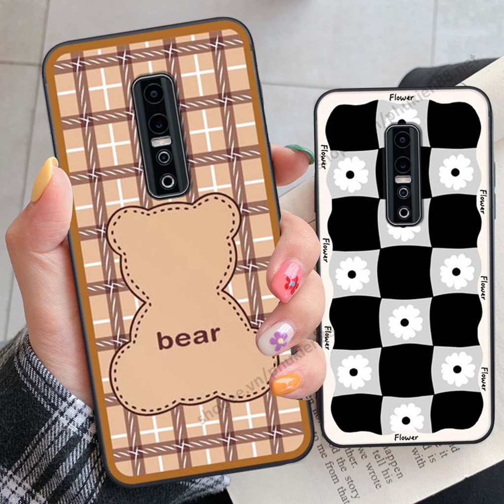 Ốp lưng Vivo V17 Pro ốp điện thoại LineBear, bé tóc xù, hoa siêu đẹp