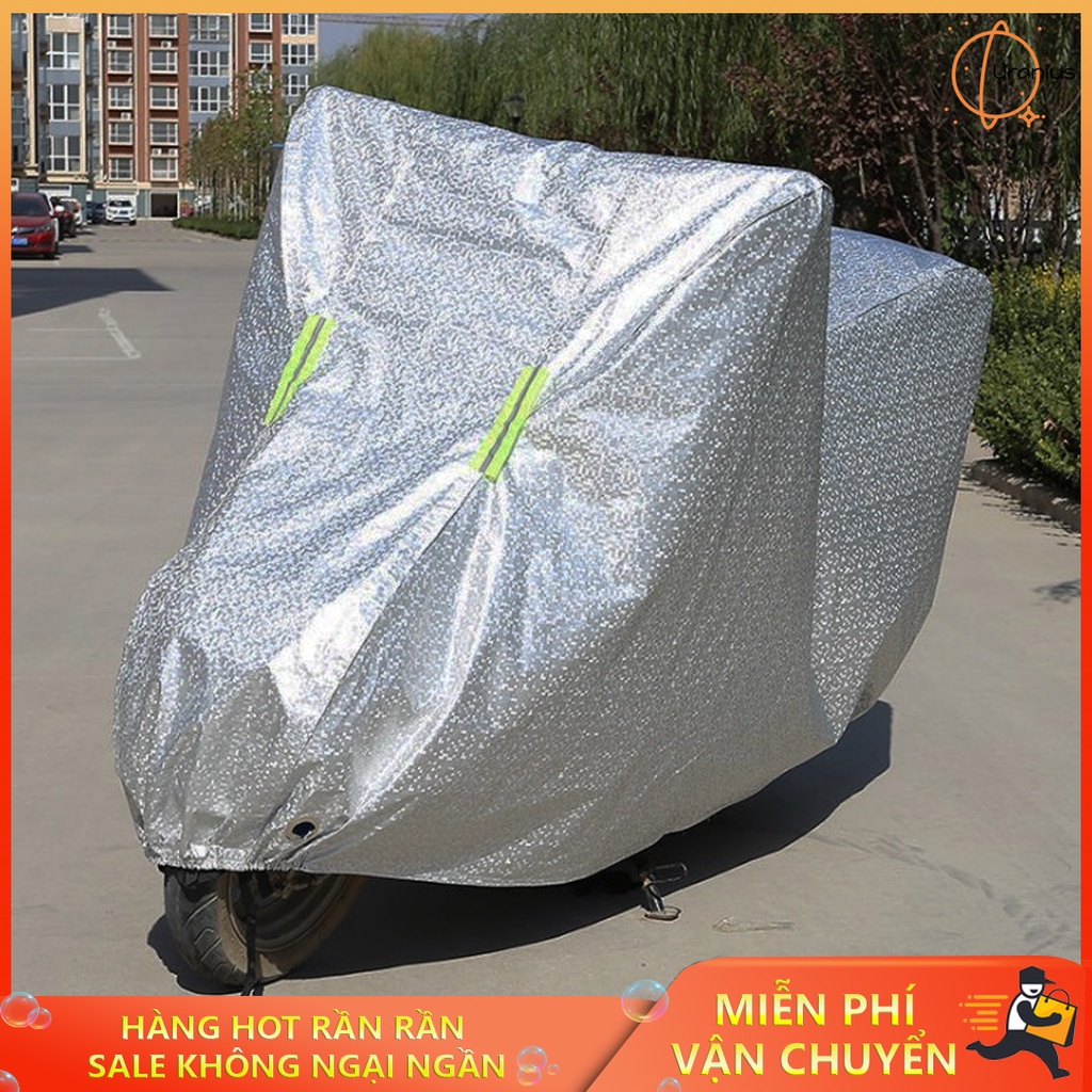 Bạt phủ xe máy cao cấp che mưa nắng cho xe máy với chất liệu tráng nhôm hiện đại giúp cách nhiệt an toàn và mùa nóng