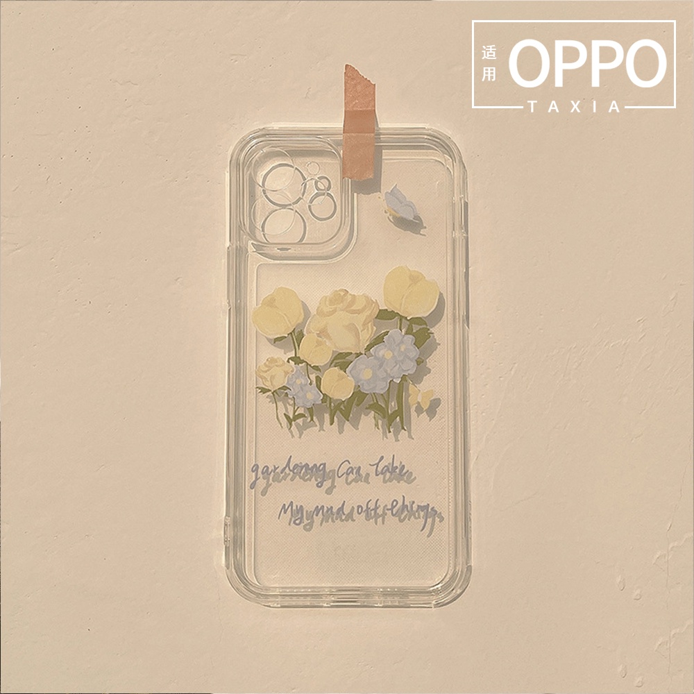 Ốp Lưng OPPO Silicon Trong Suốt Hình Hoa Hồng Cho Oppo A76 A74 A55 A54 A95 A94 A93 A5s A3s A15 A16K A53 A33 A32 A31 A9 A5 2020 Reno 7Z 6Z 6 5 4 Pro 3 4F 5F A92 A91 A72 A52 A12 A12e A11K F11 F9 Pro 2021 Case Cover