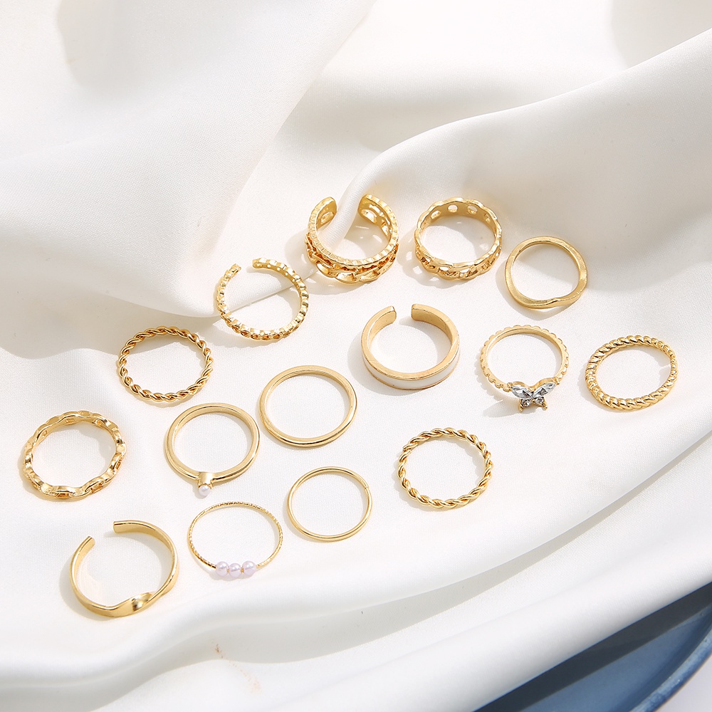 Set 15 nhẫn iF YOU kiểu bướm phong cách cổ điển dành cho nữ