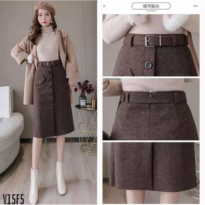 Chân váy dạ dáng dài