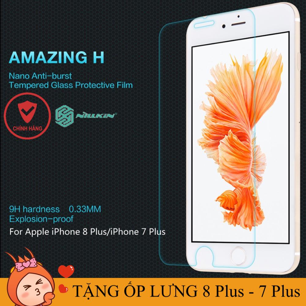 Miếng dán cường lực iphone 8 plus/7 plus nillkin amazing h chính hãng