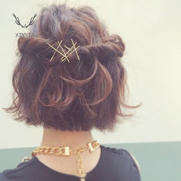 1pc Gold Diy Hairpin For Women - Xy1