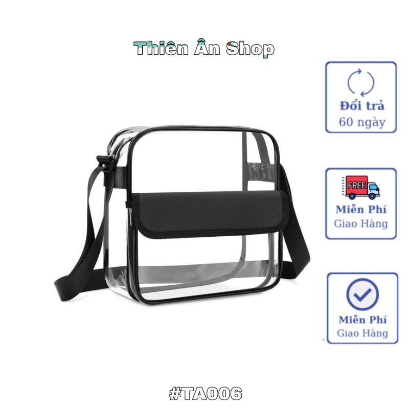 Túi đeo chéo trong suốt chất liệu PVC chống thấm nước TA033