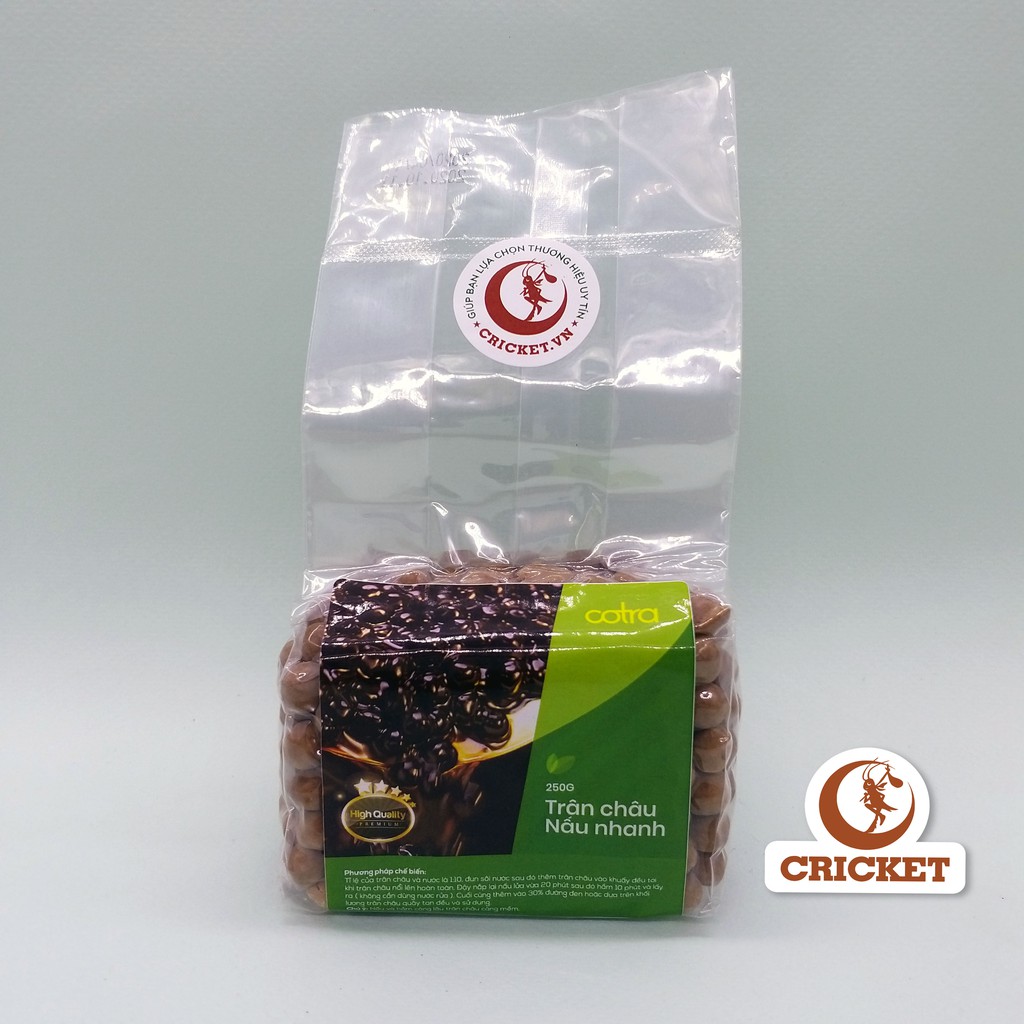 Trân Châu Đen Nấu Nhanh Cotra (Túi 250g) Caramel, Trắng, Hoàng Kim làm trà sữa trân châu đen ngon như trân châu đài loan | BigBuy360 - bigbuy360.vn