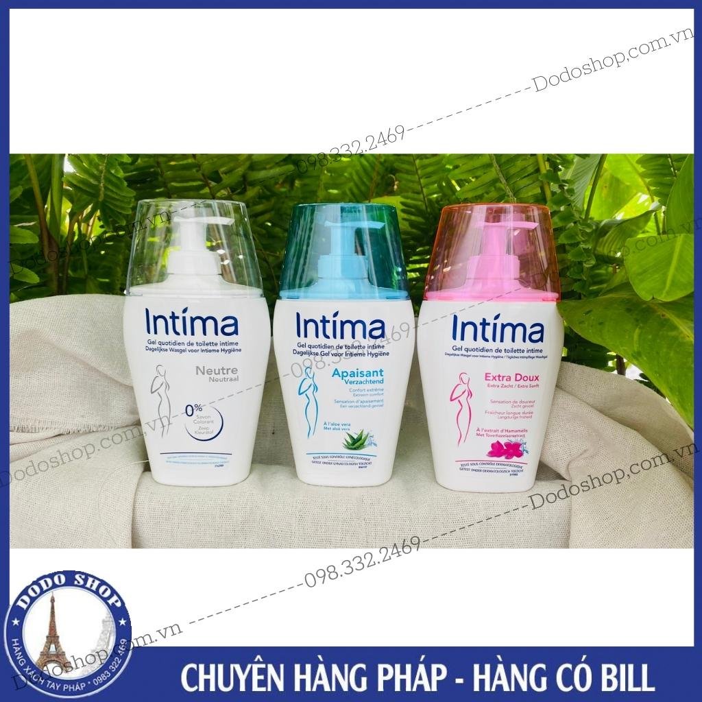 Dung dịch vệ sinh phụ nữ Intima của Pháp chai 200ml, rất lành và dịu nhe, bảo vệ bạn mỗi ngày.