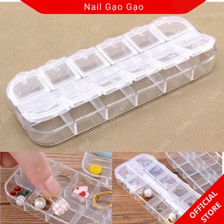 Khay hộp nhựa 12 ô đựng đá phụ kiện nail