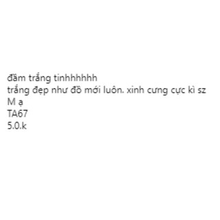 đầm trắng xinh size M. TA67