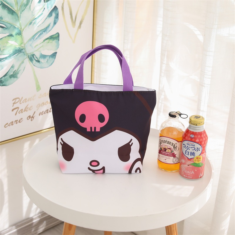 Sanrio Kuromi Túi Đựng Cơm Trưa Vải Canvas Có Tay Cầm Họa Tiết Melody Cinnamon Hoạt Hình Pachacco Sành Điệu Cho Học Sinh