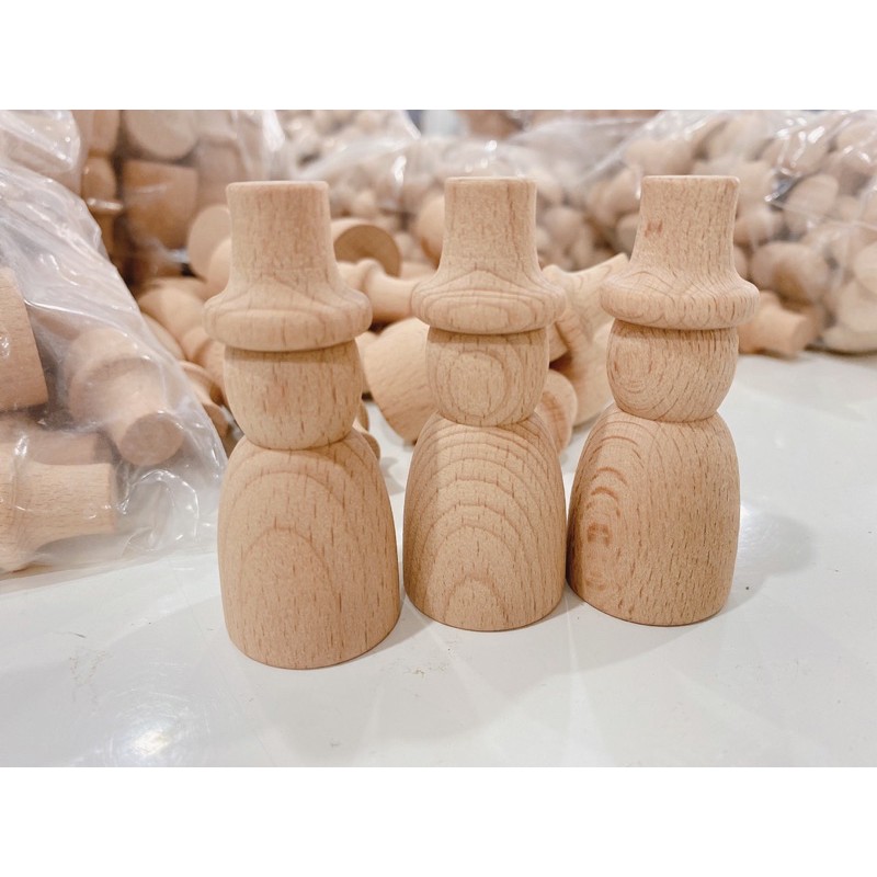 Búp bê gỗ - Nam có nón cao 7cm (gỗ cao cấp)