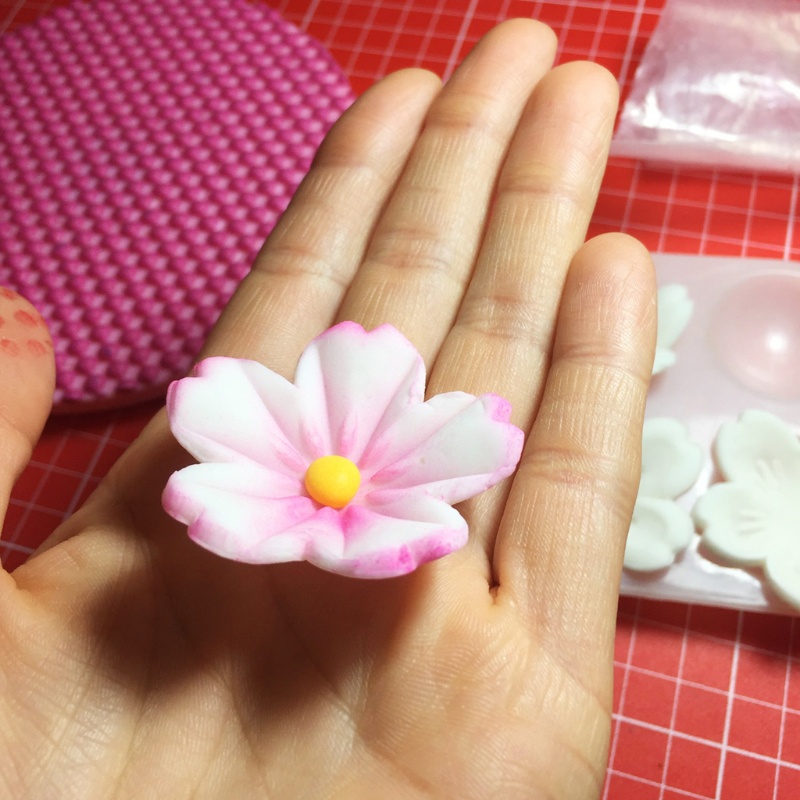 Set 5 khuôn cắt bánh trung thu hình hoa anh đào DIY