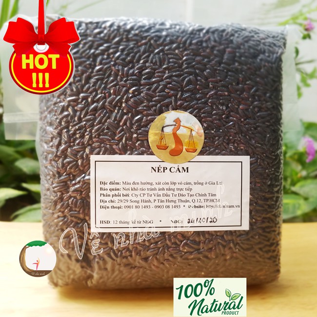 GẠO NẾP CẨM HỮU CƠ TRỒNG TỰ NHIÊN dùng trong ăn dưỡng sinh, thực dưỡng, eatclean, ăn chay, ăn kiêng giảm cân